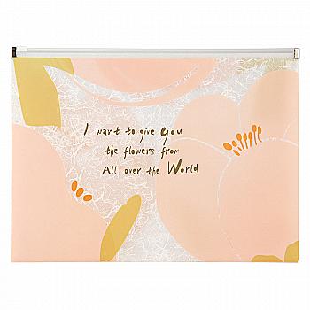 Папка на молнии А4+, zip-lock, Fleur, розовая, 1497-10 Папка на молнии А4+, zip-lock, Fleur, розовая, 1497-10