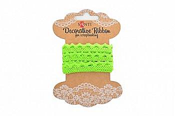 Стрічка мереживна 10 мм*2 м, салатова, 741360