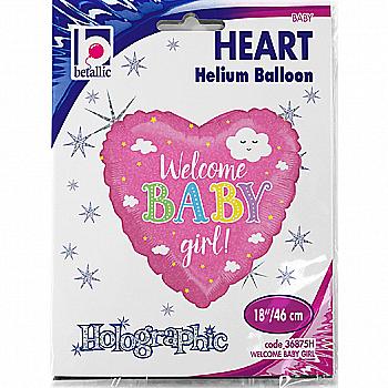 Куля повітряна 18" "Ласкаво просимо, дівчинка!", 3202-1113 Куля повітряна 18" "Ласкаво просимо, дівчинка!", 3202-1113