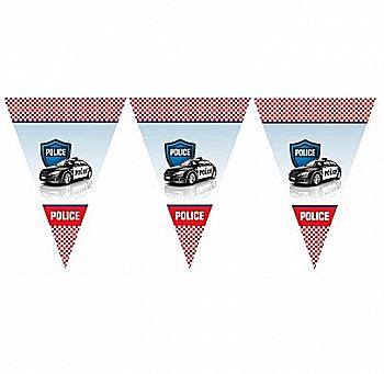 Декорація Гірлянда прапорці "Поліція", F-9035314 Декорація Гірлянда прапорці "Поліція", F-9035314
