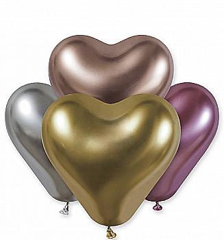 Шарик воздушный 12" Сердце Хром ассорти, 1105-0410 Шарик воздушный 12" Сердце Хром ассорти, 1105-0410