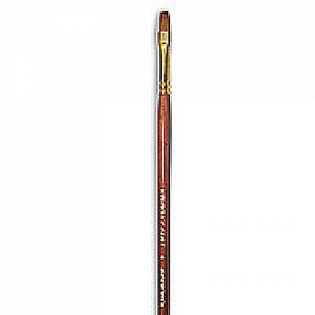 Пензлик "Живопис" 3112 Колонок плоска № 06 довга ручка рудий ворс