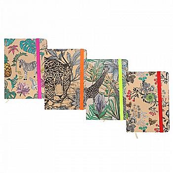 Блокнот А5 96 арк., клітинка, крафт, друк, з гумкою, NP-510