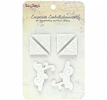 Набір металевих куточків, білі, SCB341110