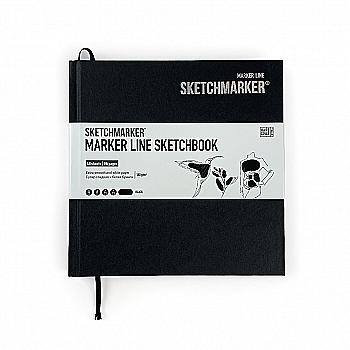 Скетчбук SKETCHMARKER 163*163 мм 48 л., 160 г/м², твёрдая обложка, чёрный, MLHSQ/BLACK Скетчбук SKETCHMARKER 163*163 мм 48 л., 160 г/м², твёрдая обложка, чёрный, MLHSQ/BLACK