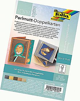 Набор заготовок для открыток прямоугольная с конвертом 10,5*15 см, 250 г/м2, перламутровый/земельный, 179592 Folia Набор заготовок для открыток прямоугольная с конвертом 10,5*15 см, 250 г/м2, перламутровый/земельный, 179592 Folia