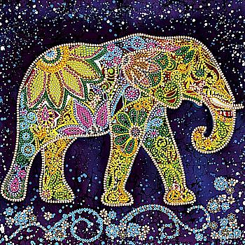 Схема для вишивки бісером "Індійский слон", AC-498 Схема для вишивки бісером "Індійский слон", AC-498