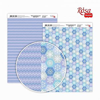 Бумага дизайнерская "New Year" 1, двухсторонний, 21*29,7 см, 250 г/м2, Rosa Talent