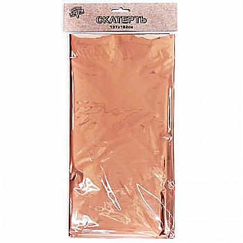 Скатерть фольгированная розовое золото 137*182 см, 1502-4696