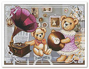 Набор для вышивания "Мишки-меломаны", 40*30, СР1182