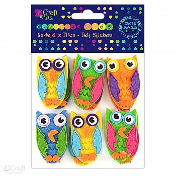 Наліпки з фетру об`ємні - Сови (12 шт.), KSFI-017 DpCraft Наліпки з фетру об`ємні - Сови (12 шт.), KSFI-017 DpCraft