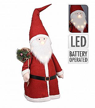 Прикраса новорічна Фігурка "Санта з LED-бородою" 165 см, червоний, AQS000350 Прикраса новорічна Фігурка "Санта з LED-бородою" 165 см, червоний, AQS000350