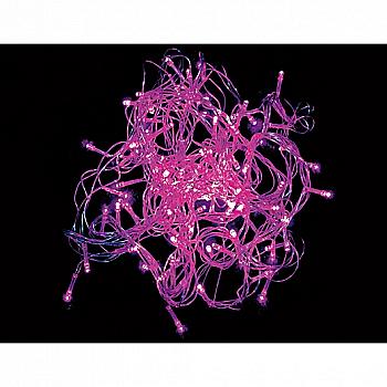 Электрогирлянда светодиодная нить 5 м, 100 LED, розовая, 973755