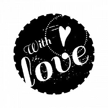 Штамп деревянный d=3,5 см "with love / с любовью", 10004111/WE4002 ТМ "Woodies" Штамп деревянный d=3,5 см "with love / с любовью", 10004111/WE4002 ТМ "Woodies"