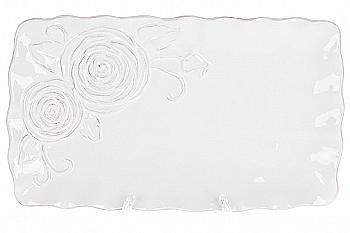 Блюдо керамическое "Аэлита" 32 см, прямоугольное, белое, 545-478
