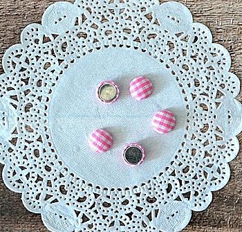 Фішки тканинні Клітинка, рожеві, 5шт, HY13012, ScrapBerry`s