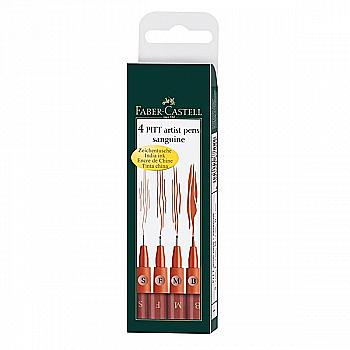 Набір ручок капілярних PITT Brush 4 шт. "Сангіна" в пласт. кор., 167102 Faber-Castell*** Набір ручок капілярних PITT Brush 4 шт. "Сангіна" в пласт. кор., 167102 Faber-Castell***