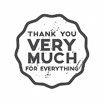 Штамп дерев`яний d=3,5 см "Thank you very much for everything", WE1004 ТМ "Woodies"