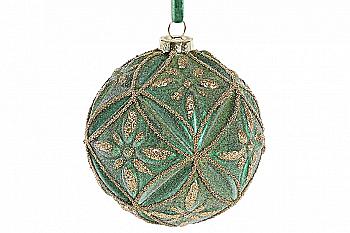 Куля ялинкова матова 10 см, золотистий лайм, 874-503 Куля ялинкова матова 10 см, золотистий лайм, 874-503