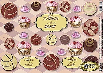 Карта декупажна "Будинок шоколаду", Vintage Design