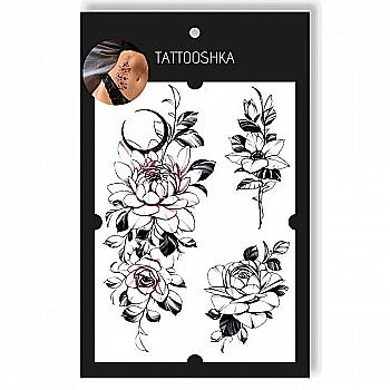 Тату "Ночная роза цветная", TH-708 Тату "Ночная роза цветная", TH-708
