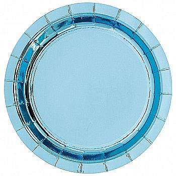 Тарелка фольгированная голубая, 17 см 6 ед., 1502-4880