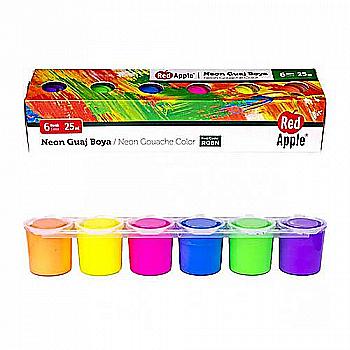 Фарба гуаш неонова 25 мл 6 кольорів, RG6N