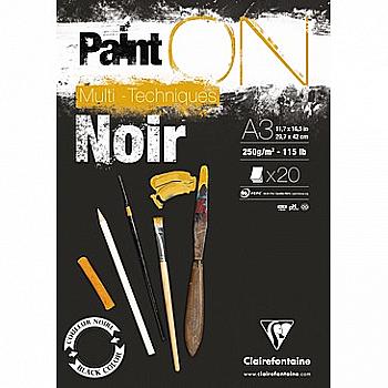 Склейка д/малюнка змішаних технік А3 Paint`on 20 арк. (250 г/м2), чорний папір, 975170C Склейка д/малюнка змішаних технік А3 Paint`on 20 арк. (250 г/м2), чорний папір, 975170C