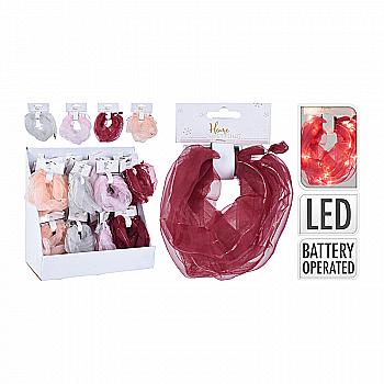 Гирлянда новогодняя декоративная LED из органзы (4 цв. в ассорт.), DH8041790 Гирлянда новогодняя декоративная LED из органзы (4 цв. в ассорт.), DH8041790