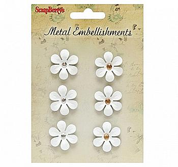 Набір металевих квітів, білі
