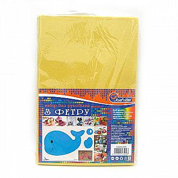 Фетр листовий А4 SOFT 400GSM 2,2 мм світло-жовтий, SQ400-011