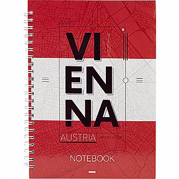 Блокнот А5 96 арк. на спіралі тверда обкл., Vienna, 8032-07-A Блокнот А5 96 арк. на спіралі тверда обкл., Vienna, 8032-07-A