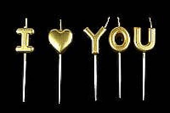 Набор свечей, "I Love You" золото, 5 шт, 5-71494