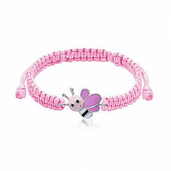 Браслет плетений "Весела бджілка", рожевий, 419565500611