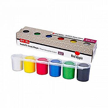 Фарба гуаш перламутрова 25 мл 6 кольорів, RG6P