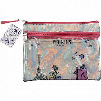 Папка А5 "Париж" 24*20*1 см, 2 відд., рожевий та срібло, ZB.705512 Папка А5 "Париж" 24*20*1 см, 2 відд., рожевий та срібло, ZB.705512