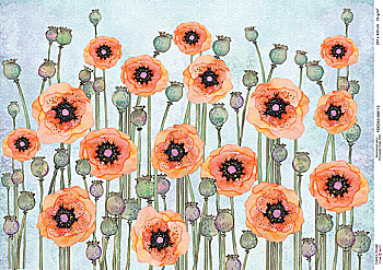 Декупажна карта 29,5*42 Маки