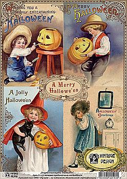 Карта декупажна А4 Хелоуін, 40 г/м², S 113