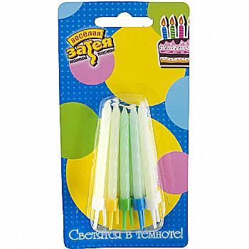 Свічки д/торту з підст. світяться 6 см 10 од., 1502-1156