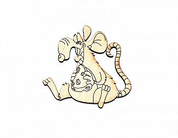 Заготівка-магніт дерев`яна "Щурик" 85*80 мм, ZS061 Заготівка-магніт дерев`яна "Щурик" 85*80 мм, ZS061