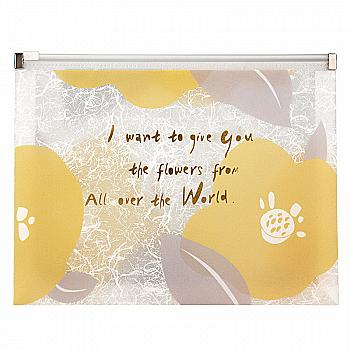 Папка на молнии А5+, zip-lock, Fleur, горчичная, 1498-12 Папка на молнии А5+, zip-lock, Fleur, горчичная, 1498-12