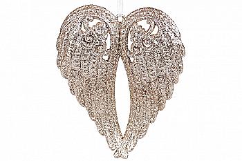 Елочное украшение "Крылья Ангела" 15 см, шампань, 788-578