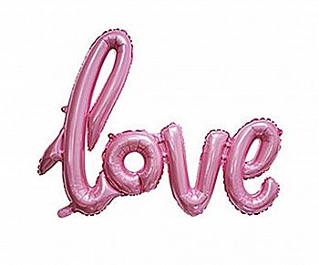 Куля повітряна Фігура Love, рожева Ф, 1207-3312