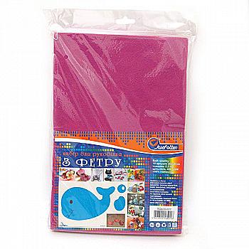 Фетр листовий А4 SOFT 400GSM 2,2 мм темно-рожевий, SQ400-002