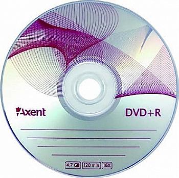Диск DVD+R 4,7GB/120 min AXENT 16*10шт cake (8111)
