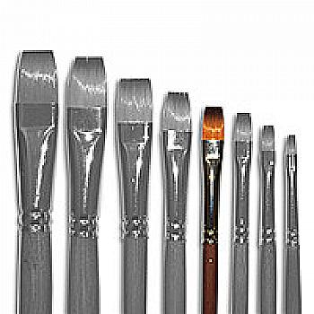 Пензлик "Живопис" 1112 Синтетика плоска № 08 довга ручка рудий ворс