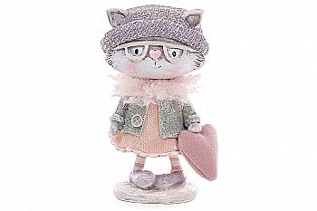 Фігура декоративна "Кішечка в шляпці" 16 см, 831-173 Фігура декоративна "Кішечка в шляпці" 16 см, 831-173