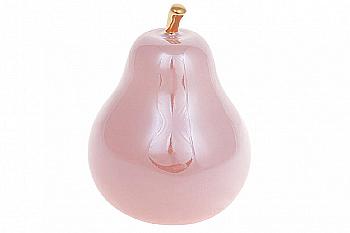 Декоративная груша 12 см, розовый перламутр с золотом, FG2-371