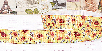 Лента репсовая с принтом Небесние подсолнухи ТМ "Шанталь"