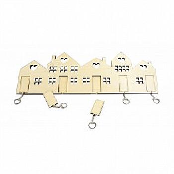 Заготовка деревянная 5 Домов и ключей с кольцами, 14001865 ТМ "Artemio"